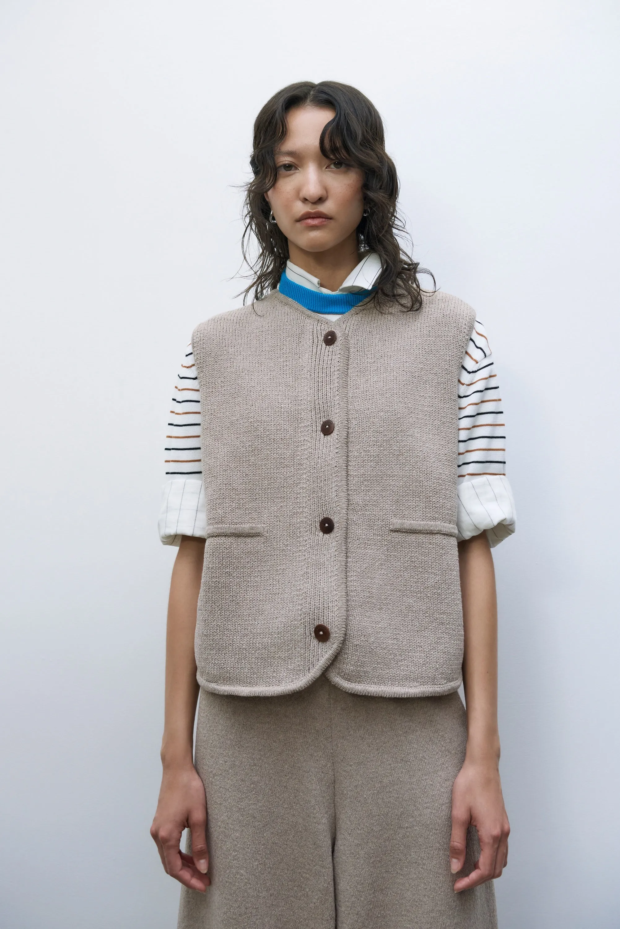 Cordera - Cotton Waistcoat - Taupe