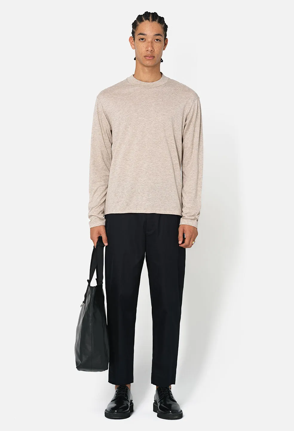 Cotton Cashmere Mock Neck / Tan