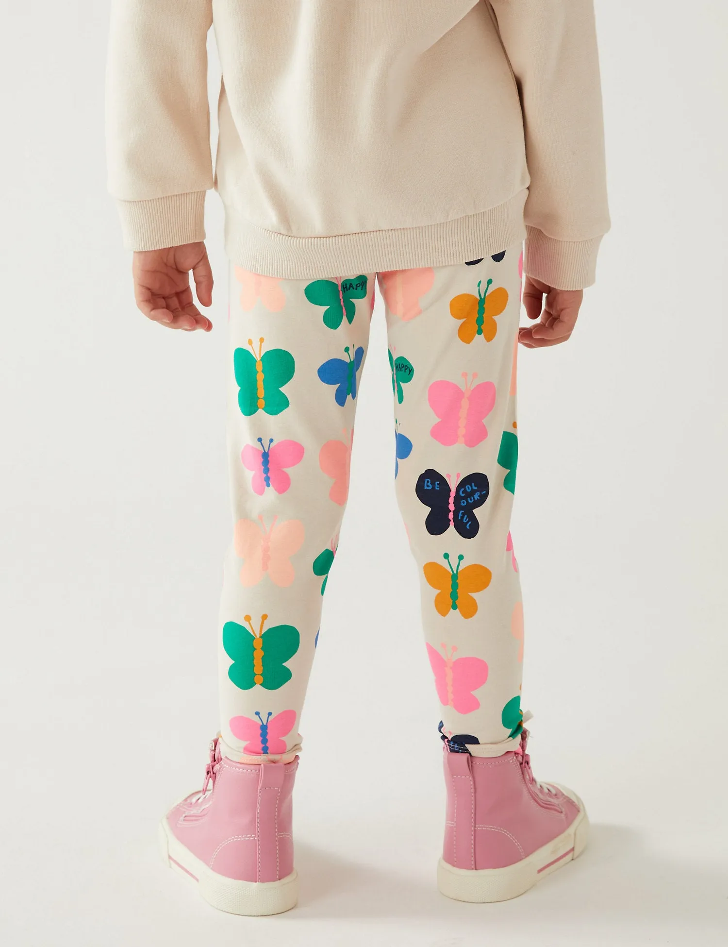 Cotton Rich Butterfly Print Leggings