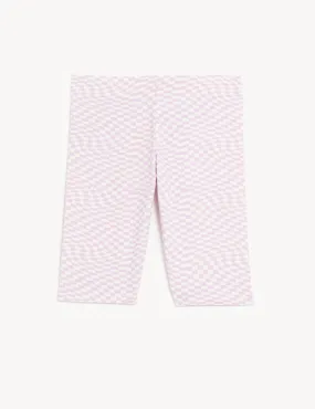 Cotton Rich Checkerboard Cycling Shorts