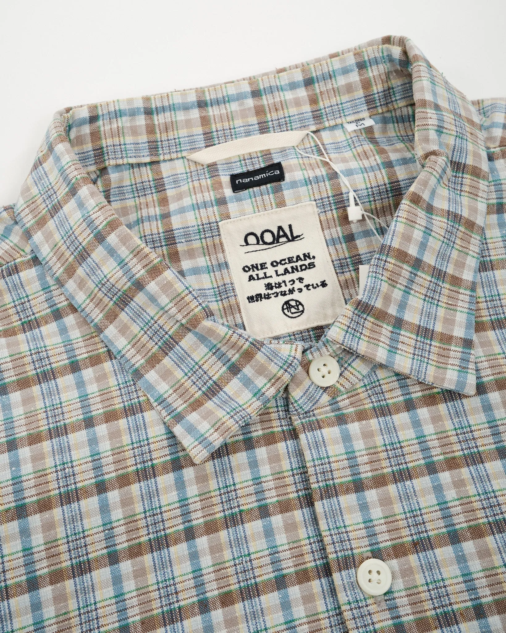 Cotton Silk Euro Check Shirt Sax