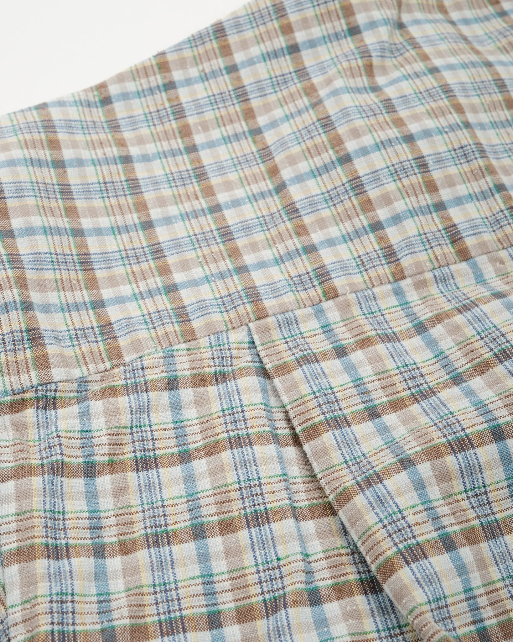 Cotton Silk Euro Check Shirt Sax