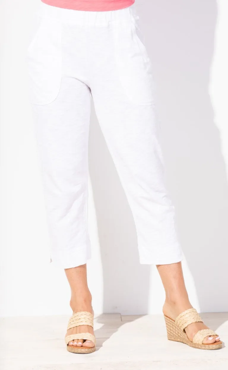 Cotton Slub Pocket Capri Pant