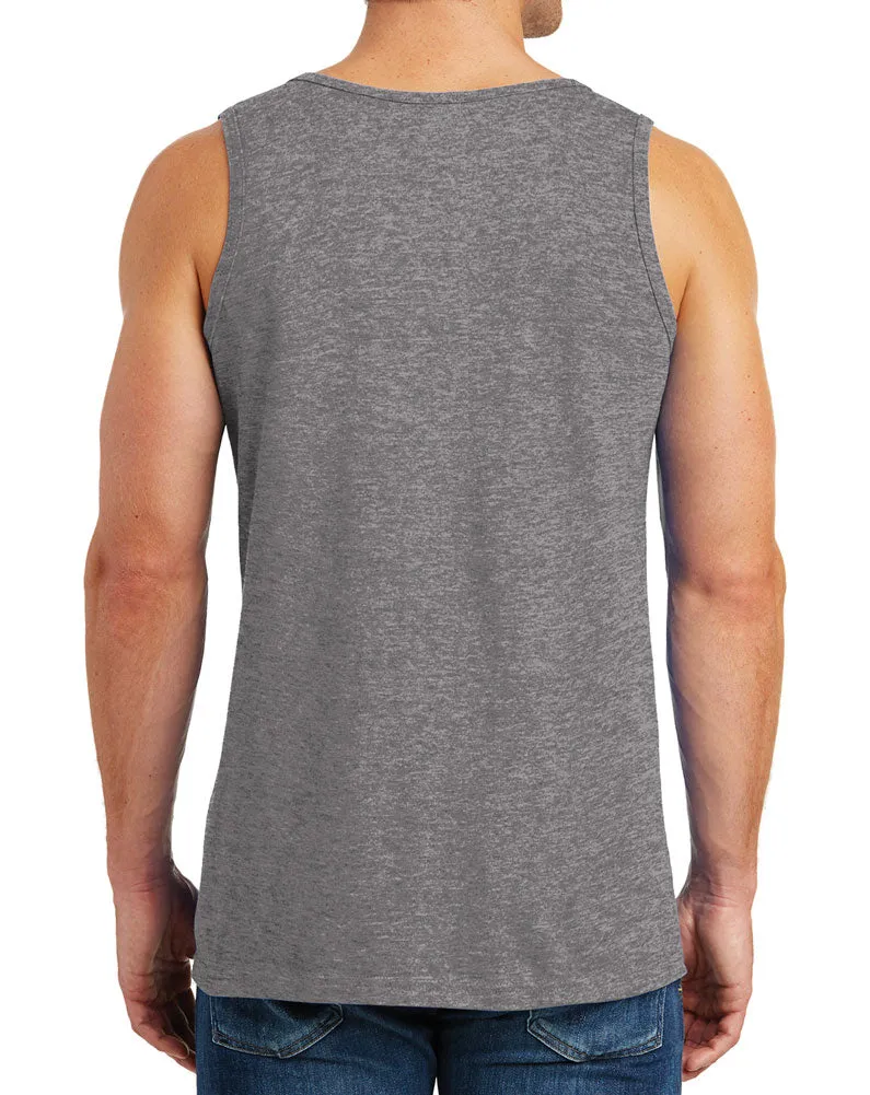 Create Your Own Text – Men Heavy Cotton Classic Fit Round Neck Tank Top – XS~3XL