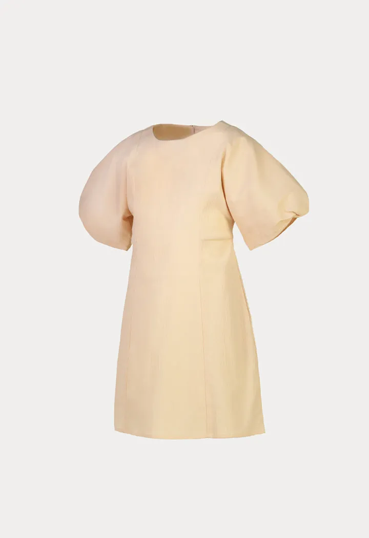 Crepe Raglan Puff Dress