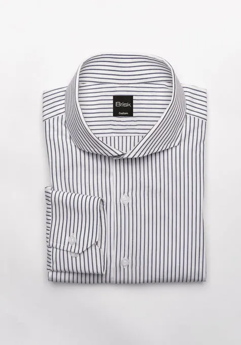 Crisp Black Pencil Stripes Shirt