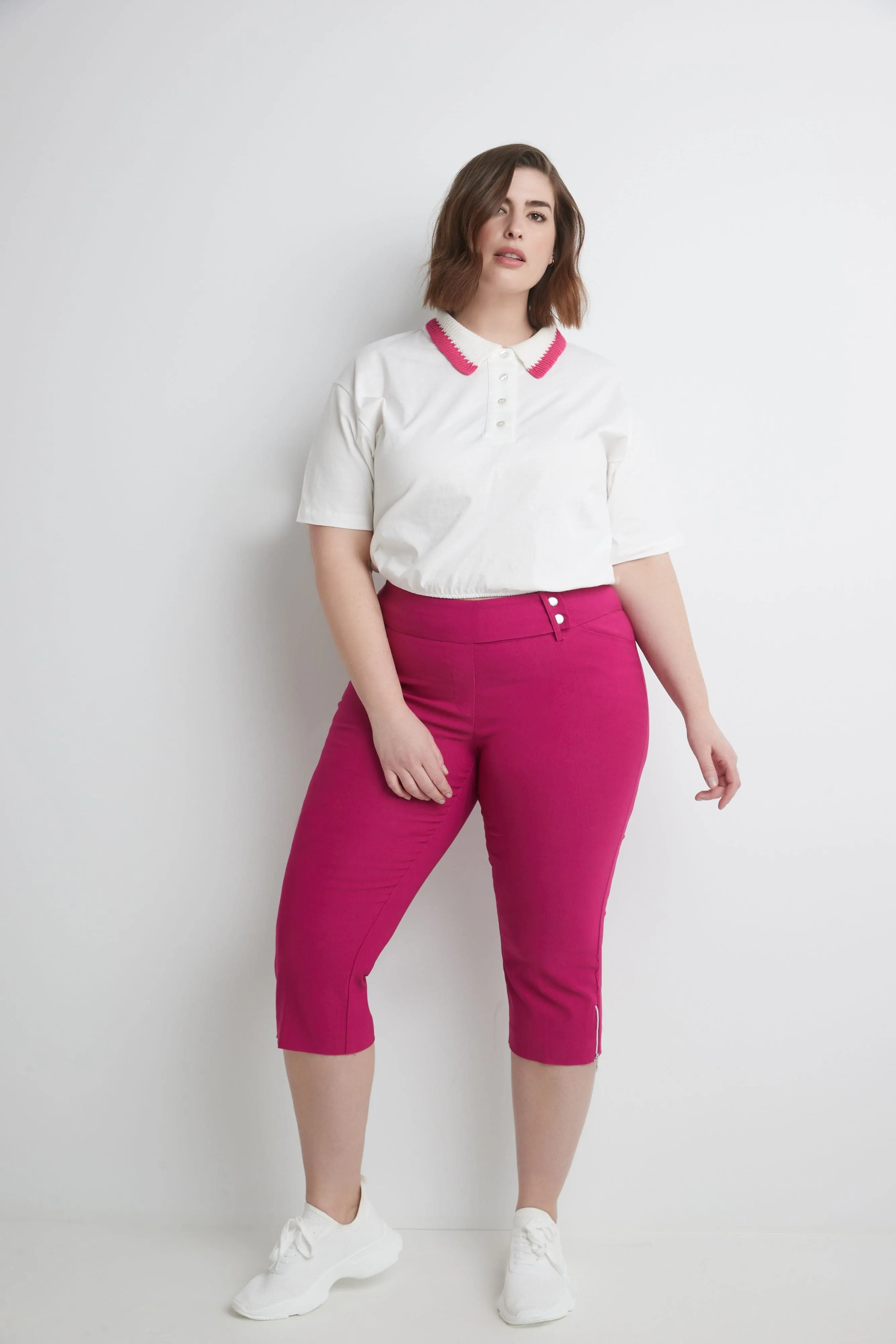 Curvy Chic Capris with Zipper Detail at the Hem