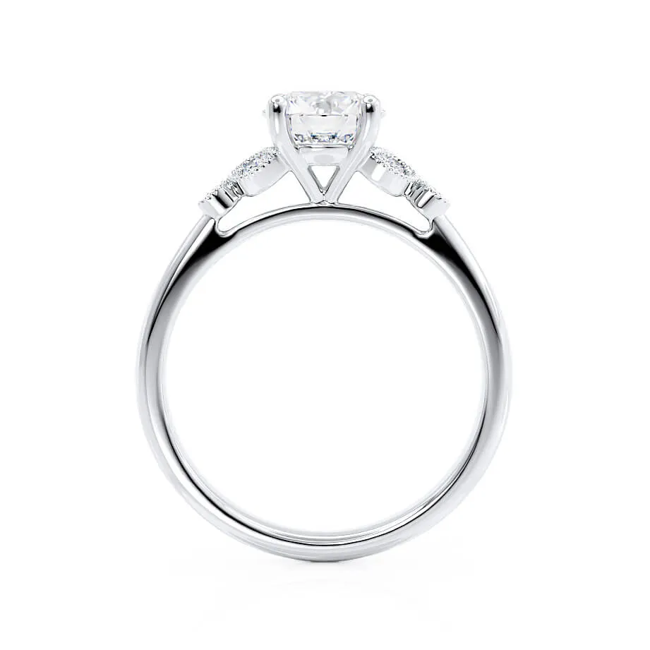 DELILAH - Round Moissanite 950 Platinum Shoulder Set Ring