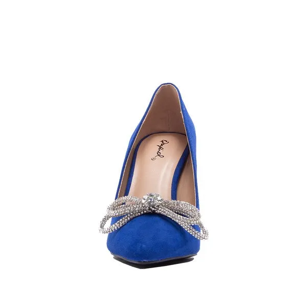 Destiny glitter bow high heels, Royal blue