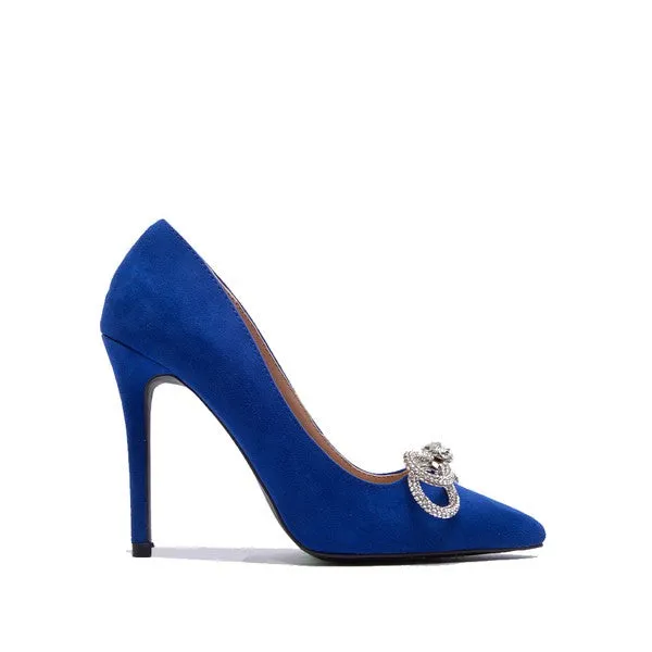 Destiny glitter bow high heels, Royal blue