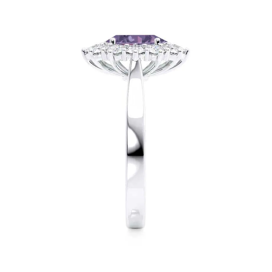 DIANA - Chatham® Alexandrite & Lab Diamond 950 Platinum Halo