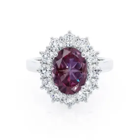 DIANA - Chatham® Alexandrite & Lab Diamond 950 Platinum Halo