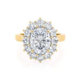 DIANA - Iconic Oval Lab Diamond 18k Yellow Gold Halo