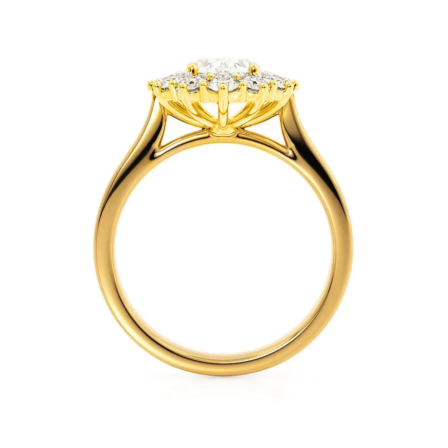 DIANA - Iconic Oval Lab Diamond 18k Yellow Gold Halo