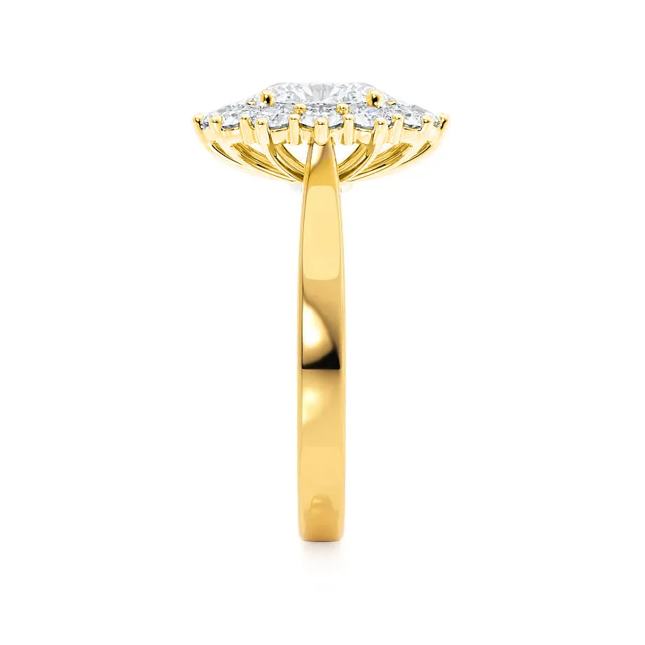 DIANA - Iconic Oval Lab Diamond 18k Yellow Gold Halo