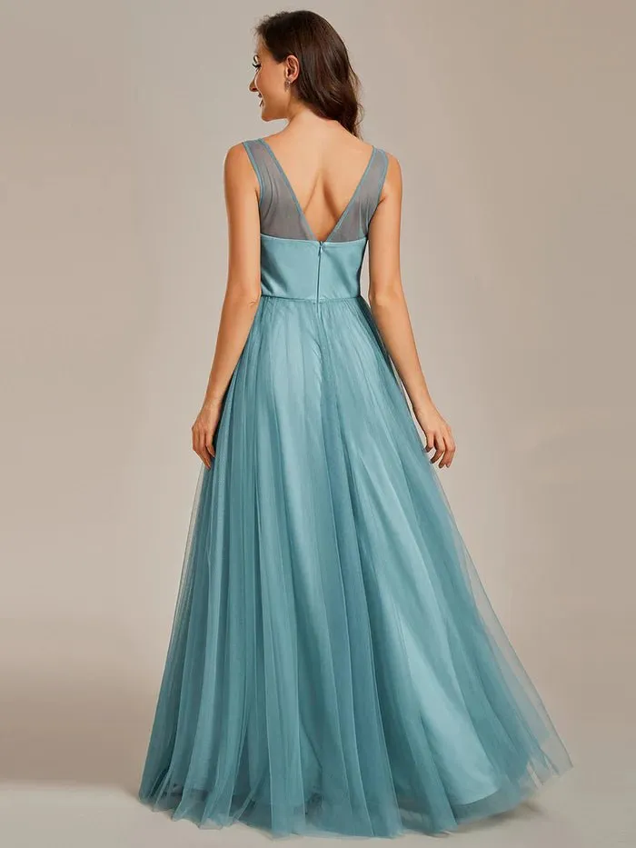 Elegant Appliques Mesh Evening Dresses