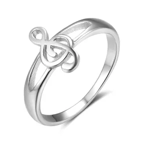 Elegant Musical Notes Rings Size 6 For Women