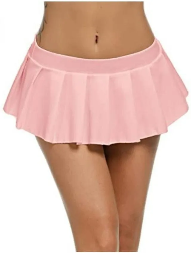 Elegant Women's Mini Polyester Skirt in Black, White, and Pink - S, M, L