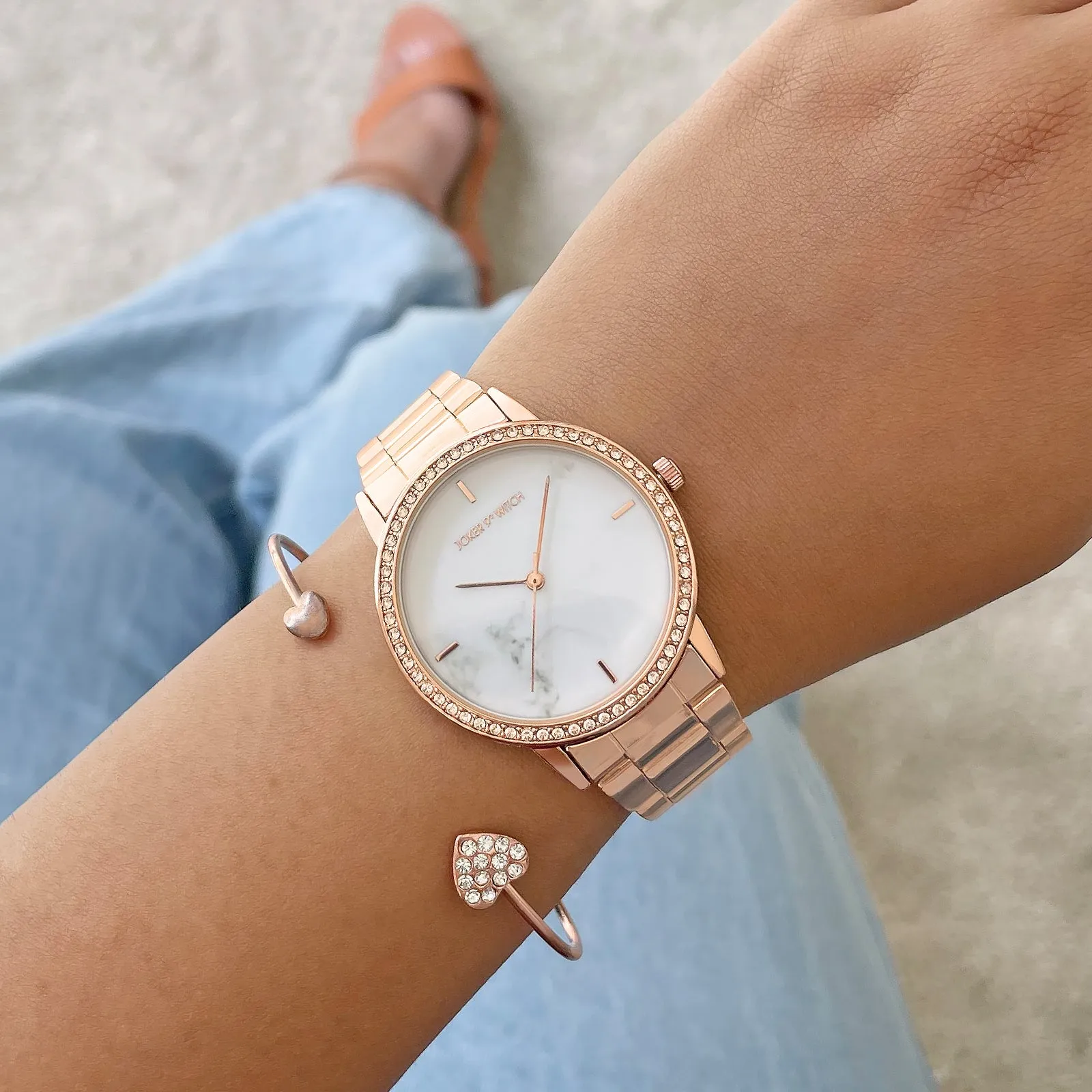 Euphoria Rosegold Watch Bracelet Stack