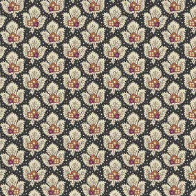 Fabric CAMARILLO Color BLACK TEAM from English Garden Collection by Edyta Sitar for Andover, A-795-K