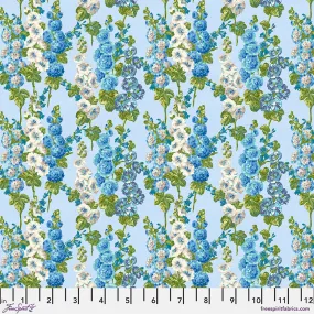 Fabric Hollyhocks - Sky, from A Celebration of Sanderson Collection, for Free Spirit, PWSA022.SKY