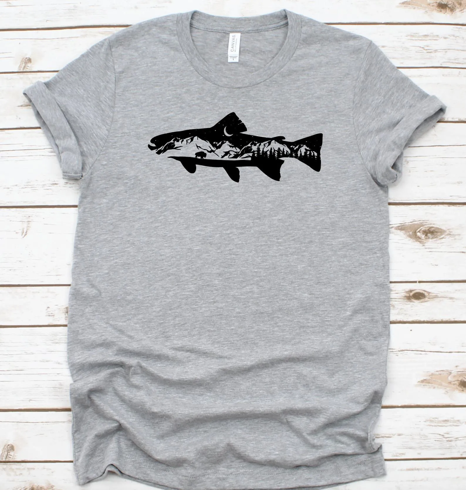 Fish Mountain Scene T-Shirt