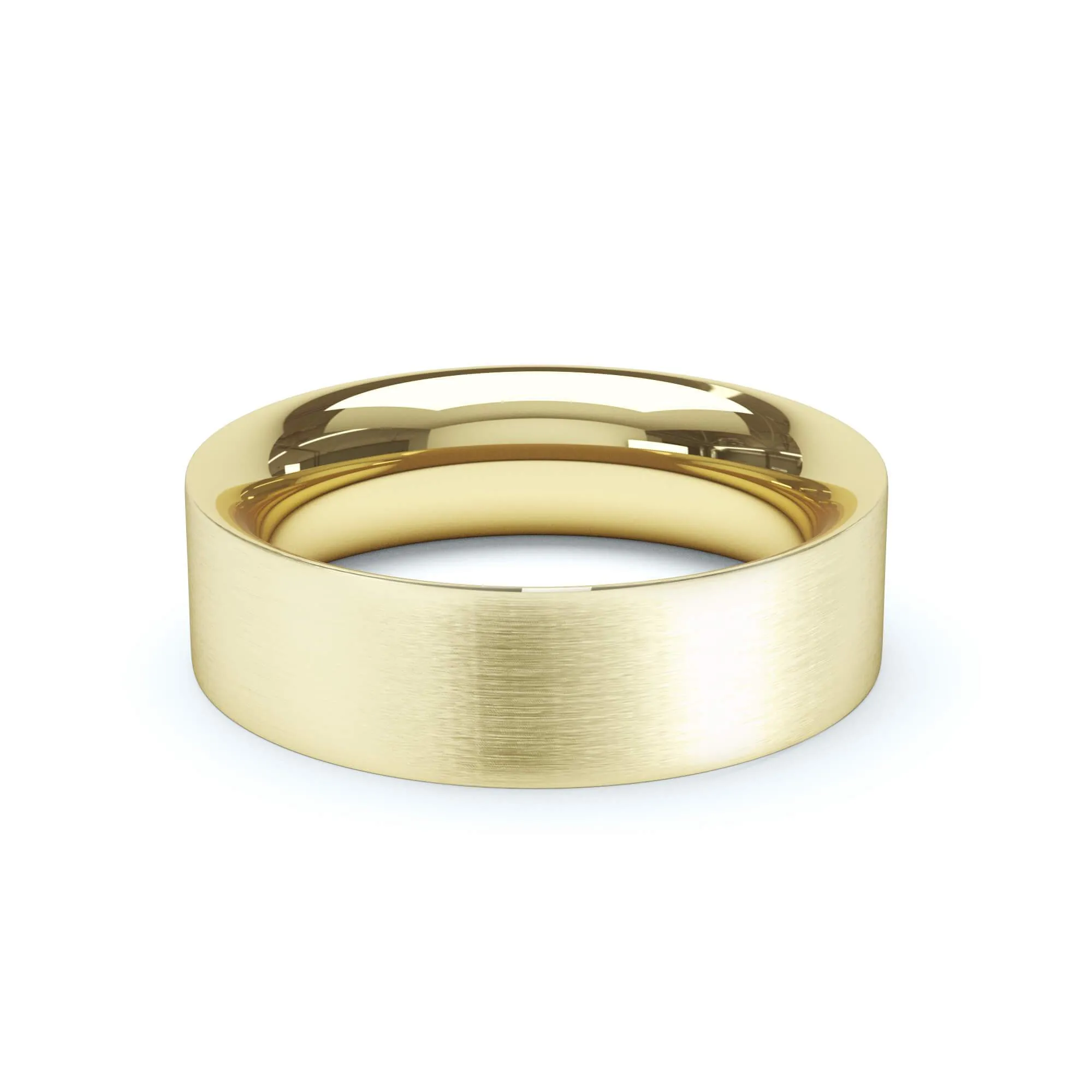 - Flat Court Profile Satin Polish Wedding Ring 9k Yellow Gold