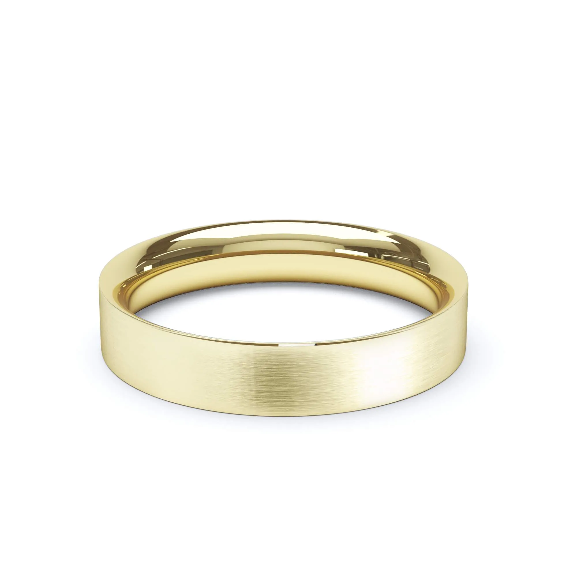 - Flat Court Profile Satin Polish Wedding Ring 9k Yellow Gold