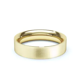 - Flat Court Profile Satin Polish Wedding Ring 9k Yellow Gold