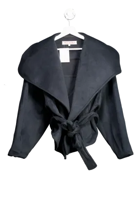 Free People Black Cashmere-feel belted Jacket UK S