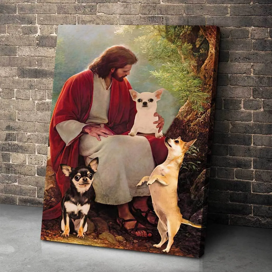 Gearhuman 3D God And His Chihuahua Canvas