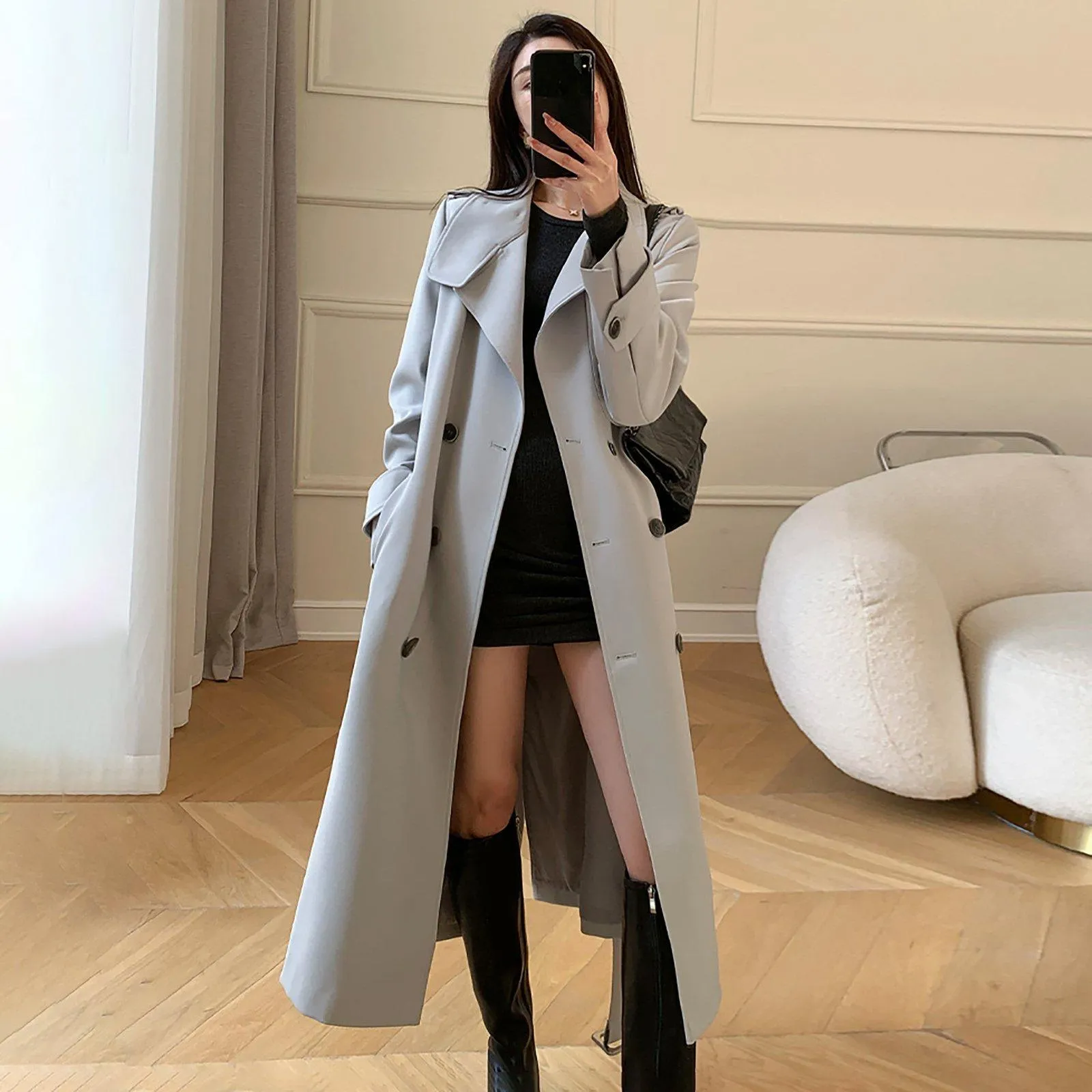 Gina Double Breasted Belted Trench Coat