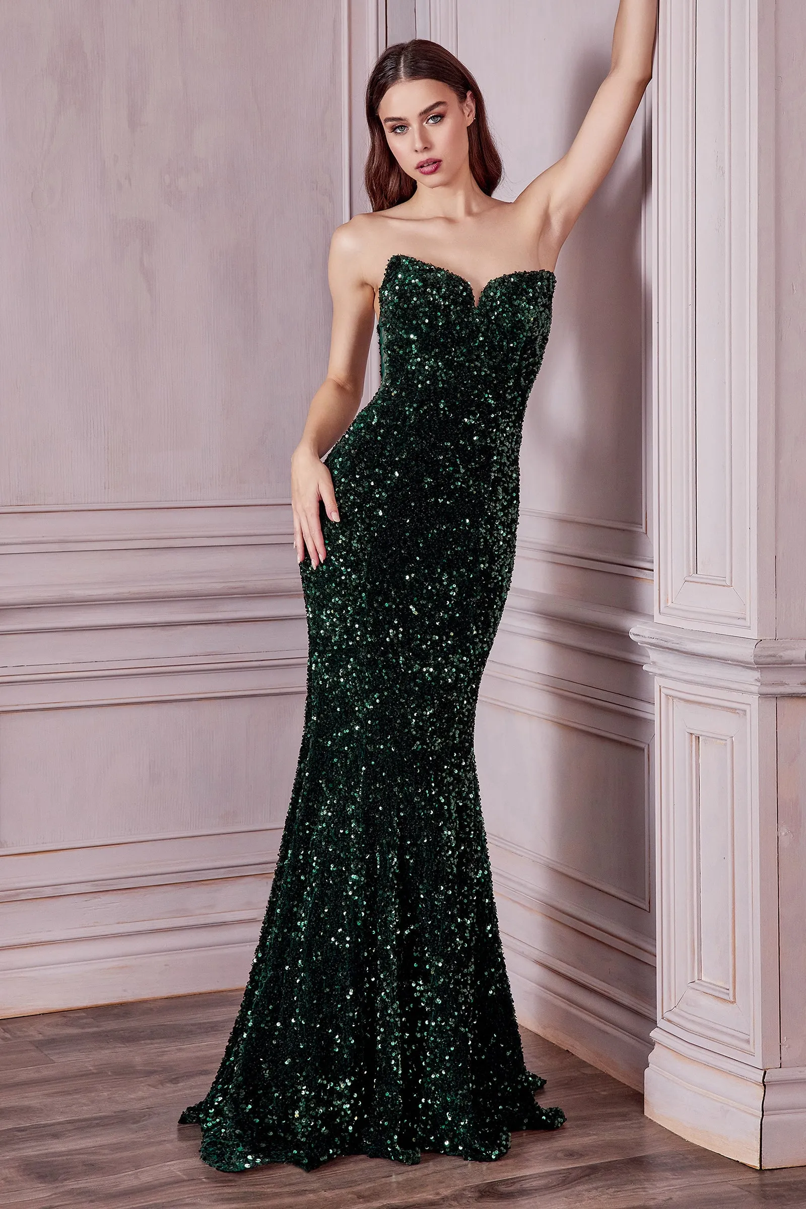 Goddess | Strapless Sequin Gown | LaDivine CH151