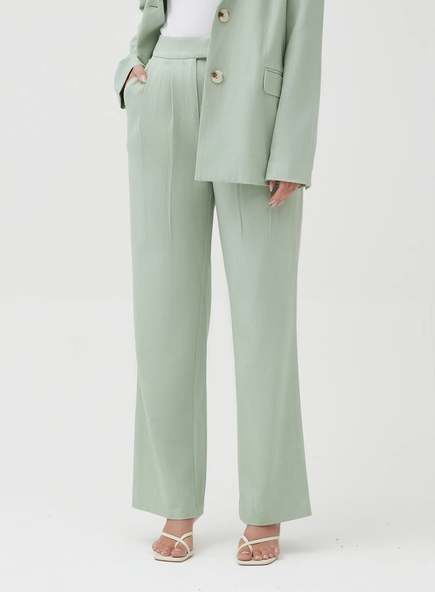 Green Wide Leg Trouser - Skylar