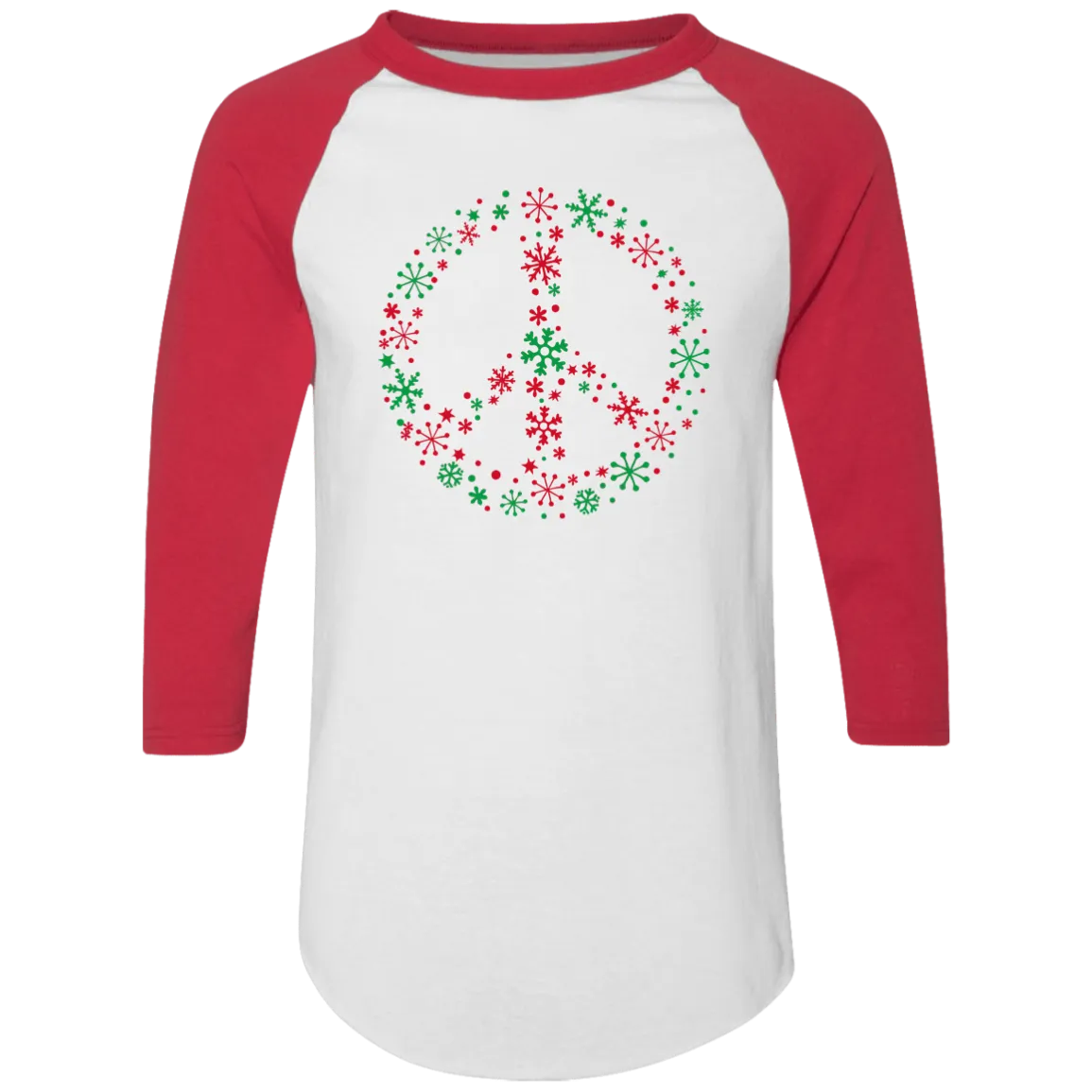 Holiday Peace Sign 3/4 Sleeve Raglan T-shirts