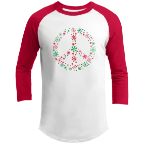 Holiday Peace Sign 3/4 Sleeve Raglan T-shirts