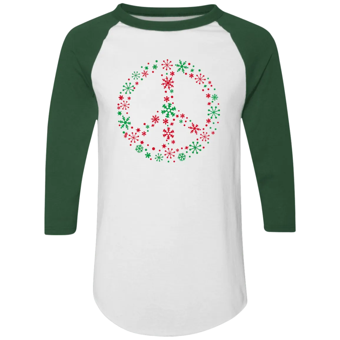 Holiday Peace Sign 3/4 Sleeve Raglan T-shirts