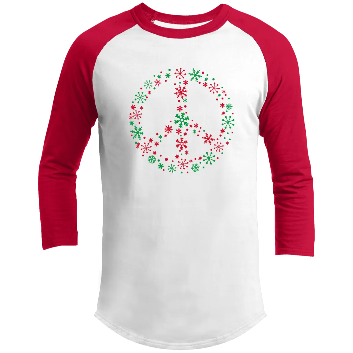 Holiday Peace Sign 3/4 Sleeve Raglan T-shirts