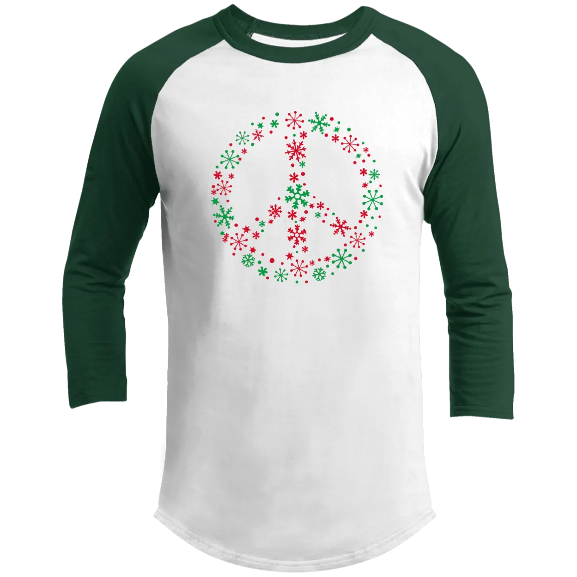 Holiday Peace Sign 3/4 Sleeve Raglan T-shirts