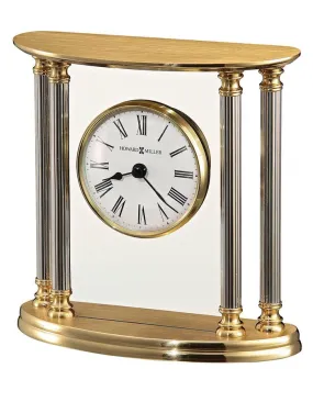 Howard Miller New Orleans Brass Table Clock - Silver Accents - Floating Dial