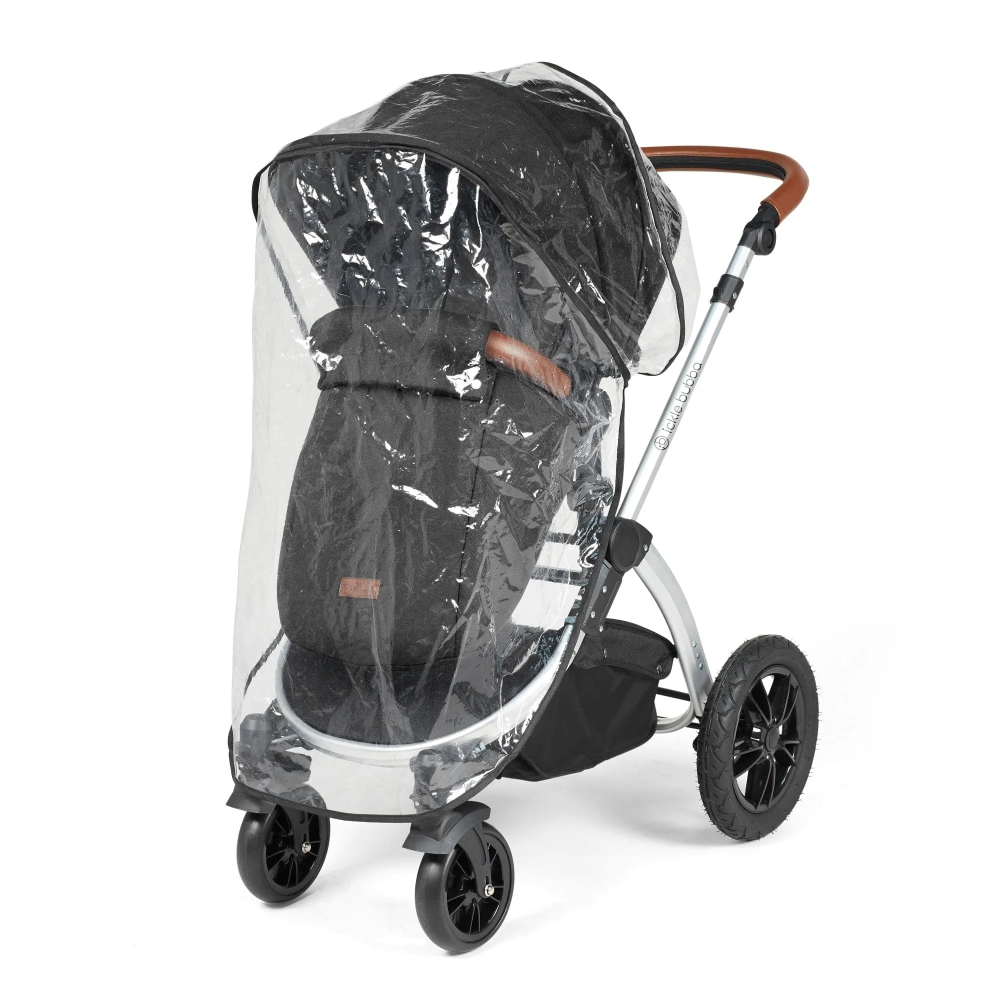 Ickle Bubba Stomp Luxe All-in-One I-Size Travel System With Isofix Base -  Silver / Midnight / Tan