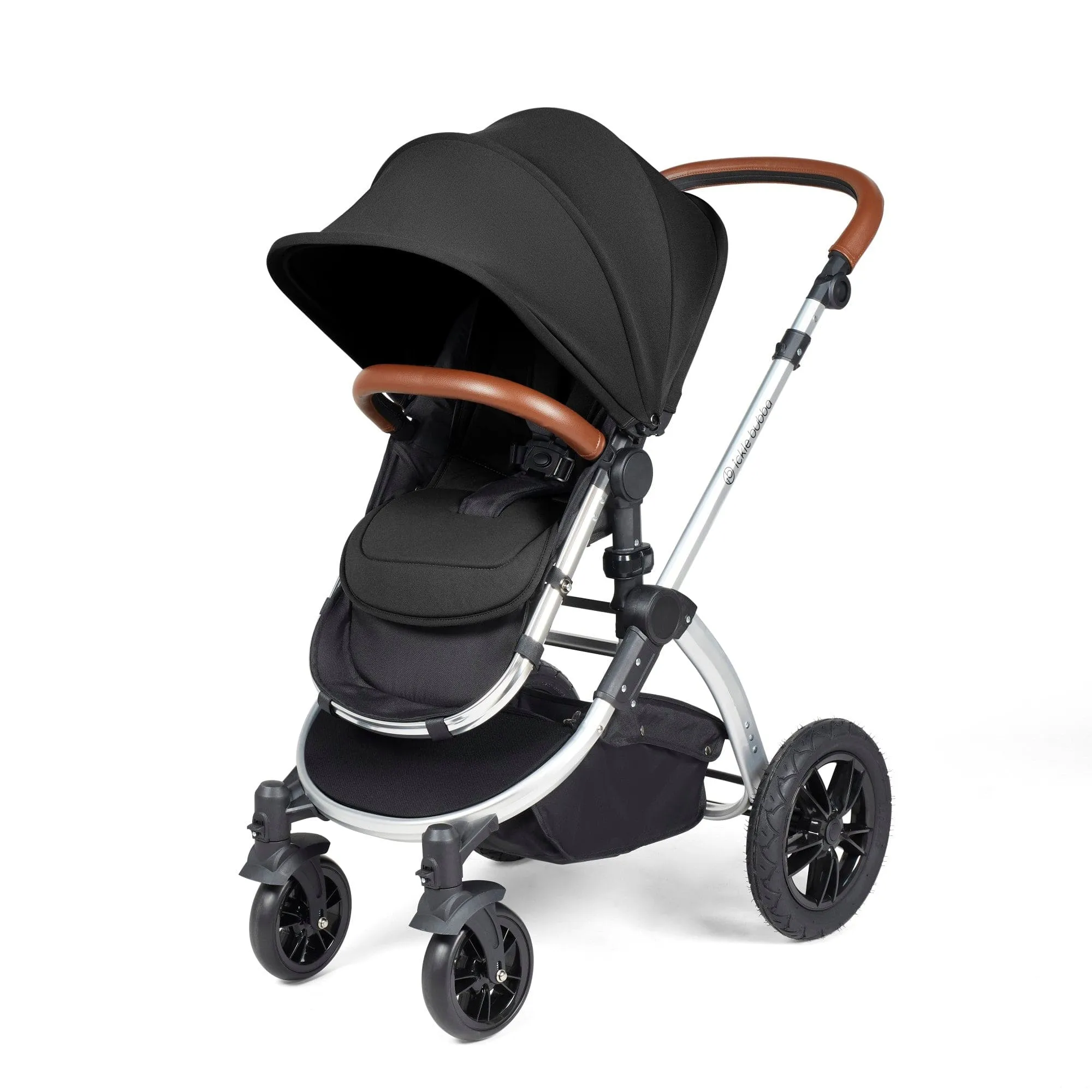 Ickle Bubba Stomp Luxe All-in-One I-Size Travel System With Isofix Base -  Silver / Midnight / Tan