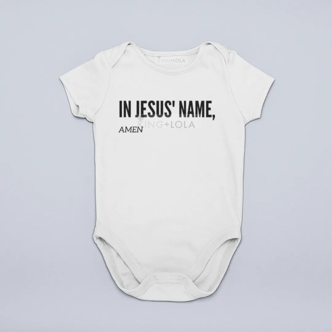 In Jesus' Name - Amen Baby Onesie - Unisex baby t shirt