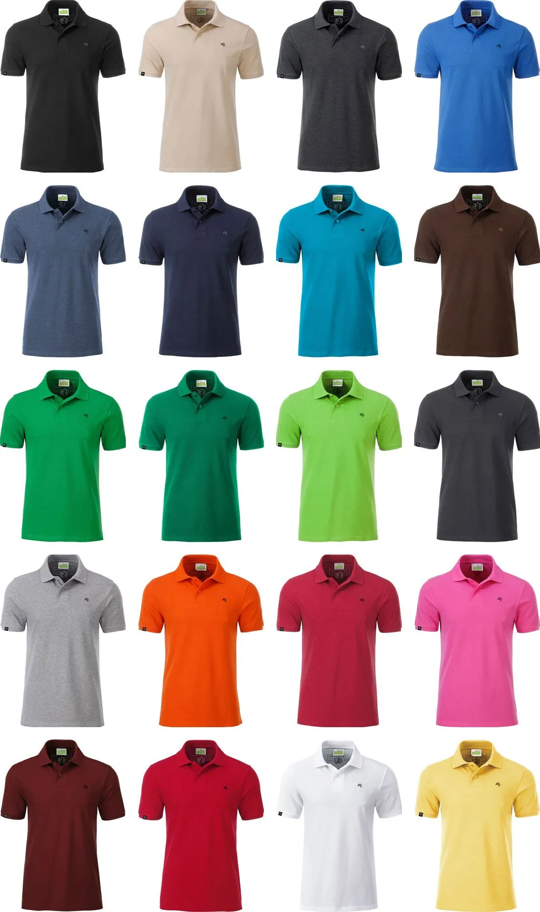 JAN 8010 ― Herren Bio-Baumwolle Polo Shirt - Jade Grün