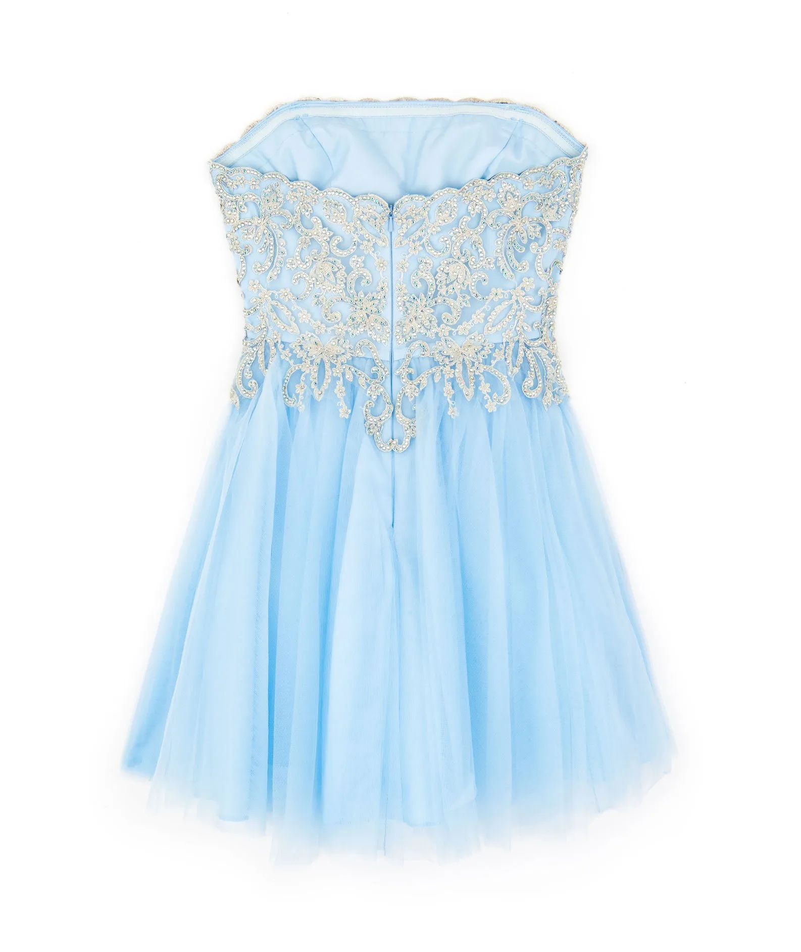 Jovani Girls Light Blue Strapless Dress