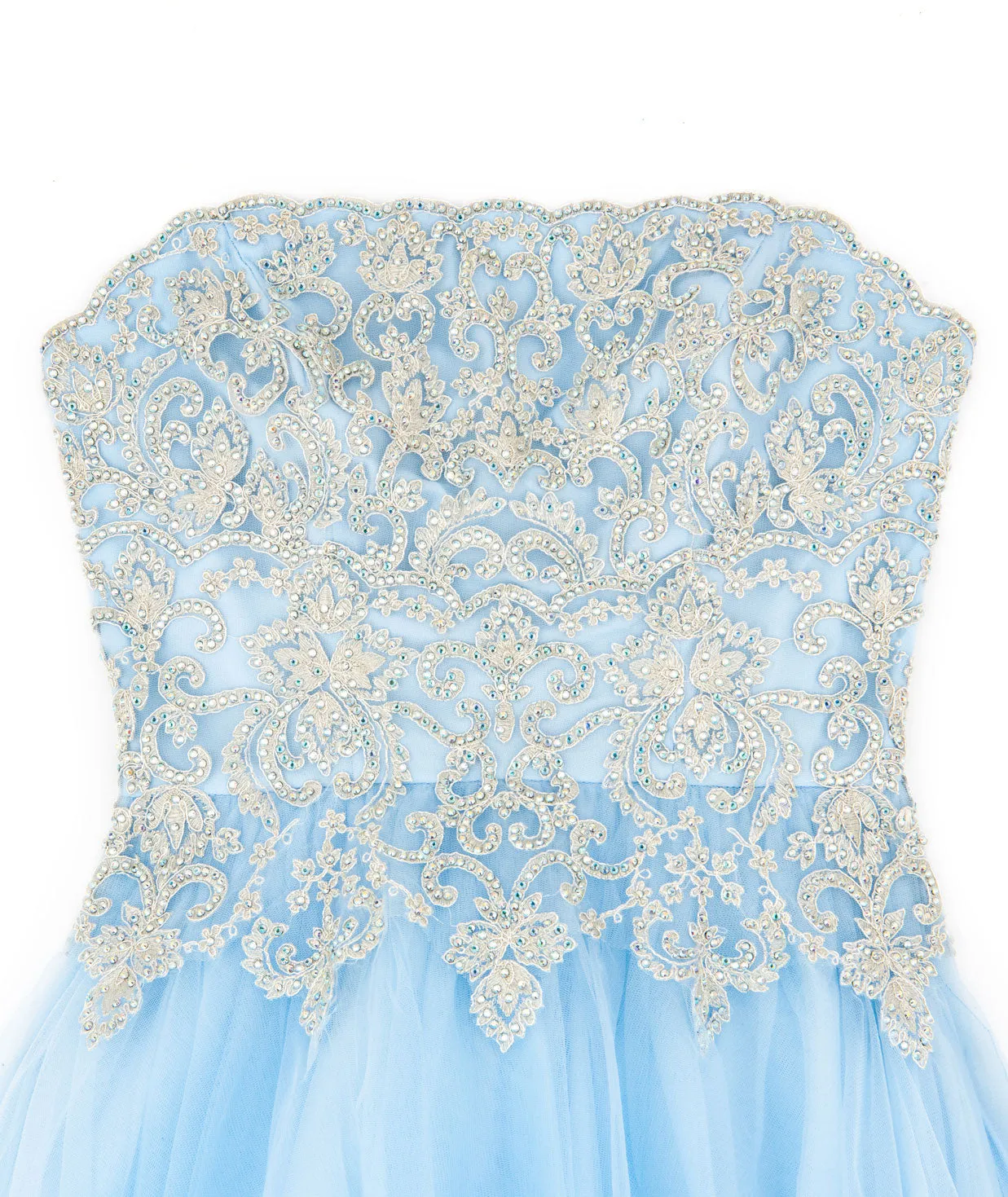 Jovani Girls Light Blue Strapless Dress