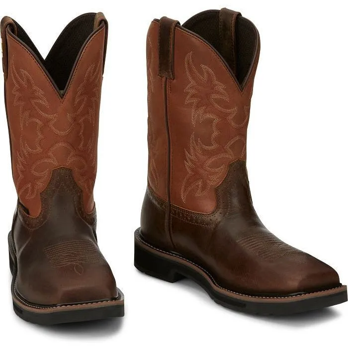 Justin Men's Actuator 11 CT Western Work Boot -Brown- SE4300