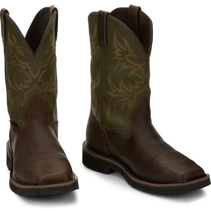 Justin Men's Keavan 11 ST Met Guard Western Work Boot -Brown- SE4570