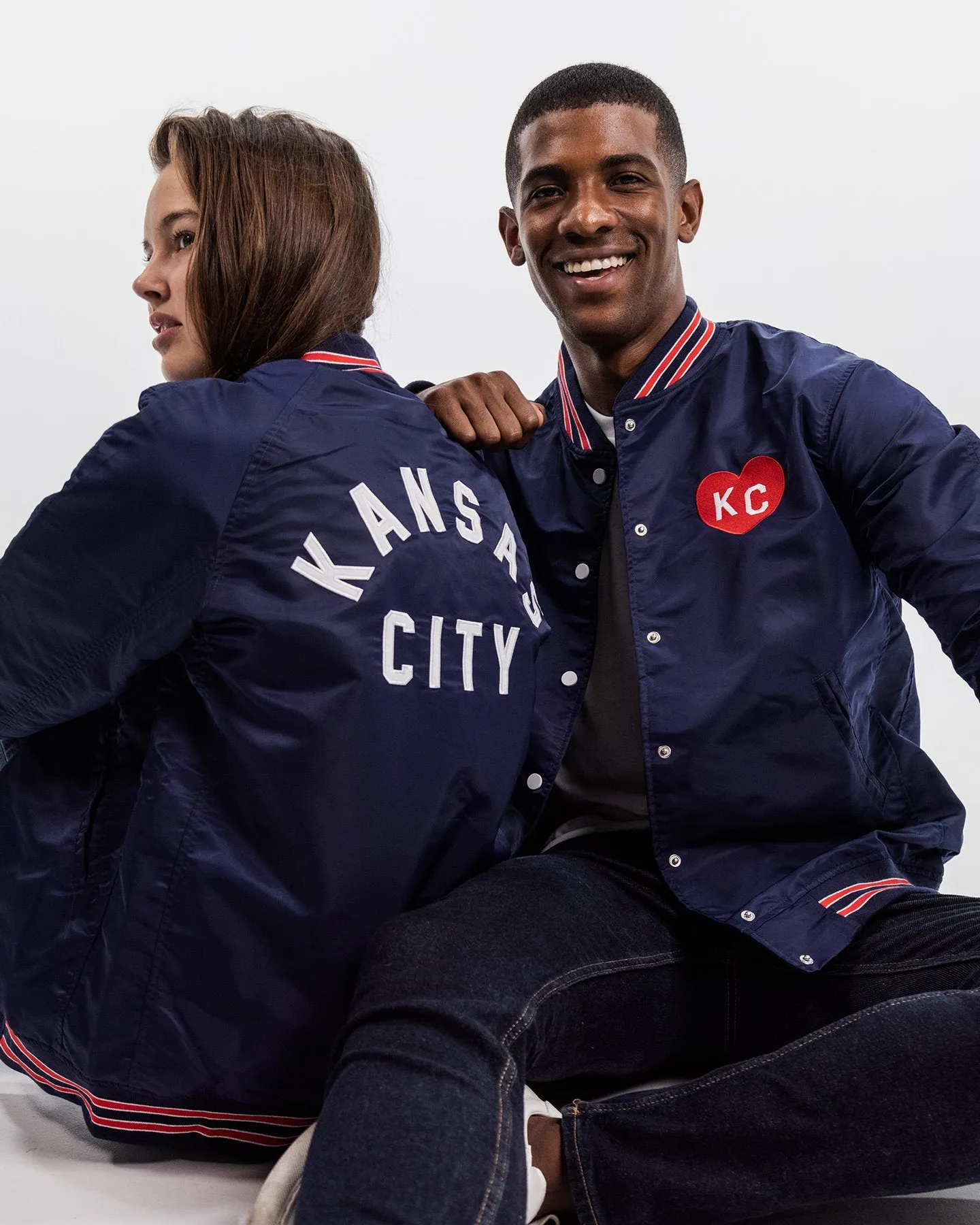 Kansas City Heart Vintage Navy Varsity Jacket