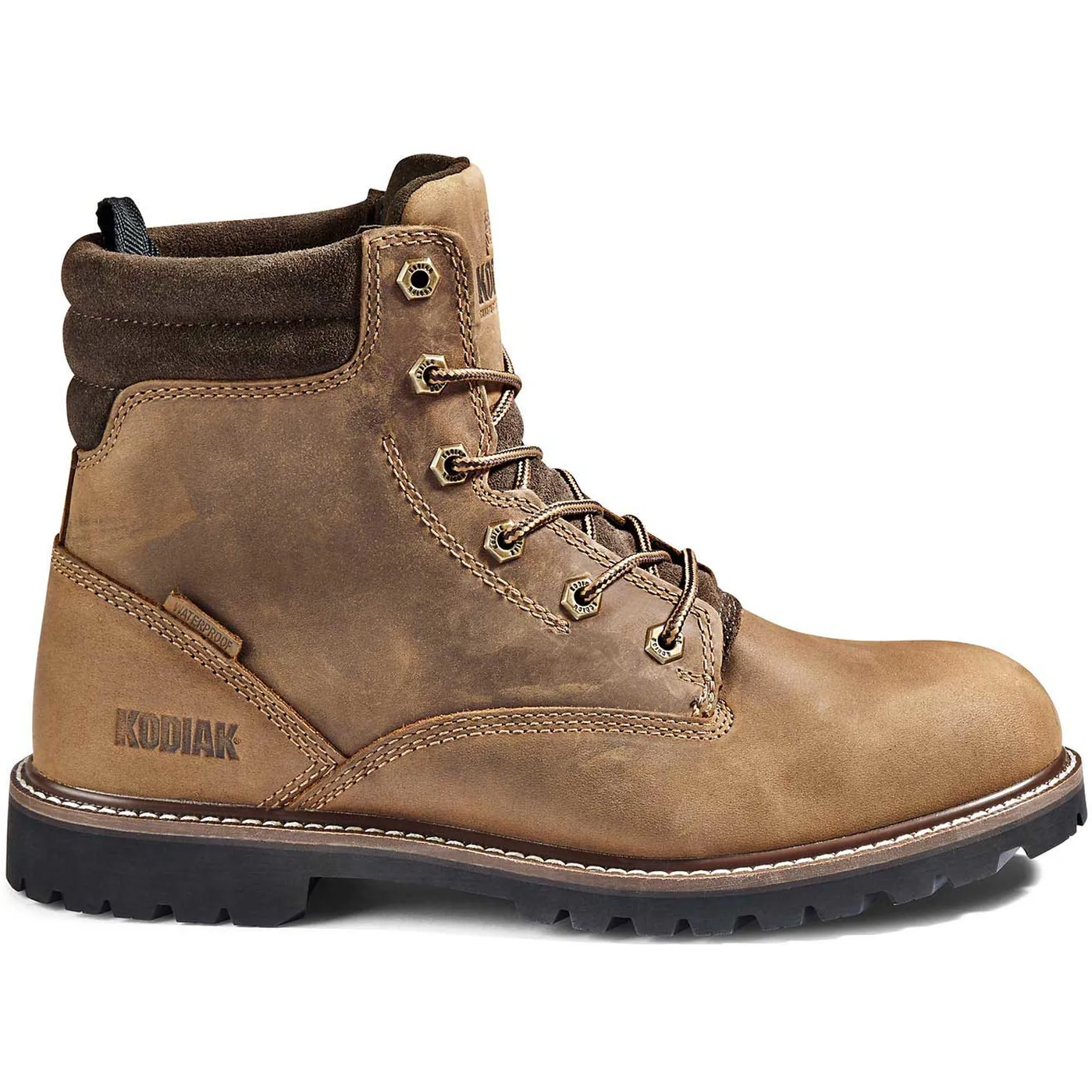 Kodiak Men's Mckinney 6 WP Slip Resist Safety Work Boot -Brown- 4TDQBN